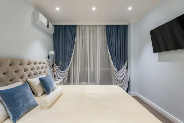 плотные шторы в спальне