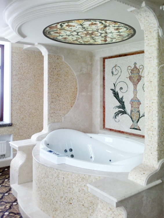 витраж на потолке в ванной витраж на потолке в ванной