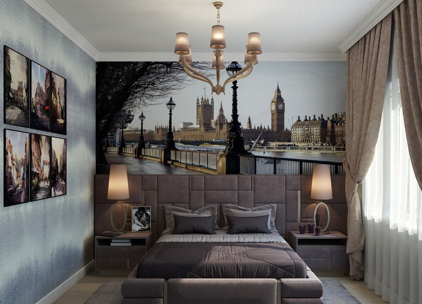 спальня в стиле лондон