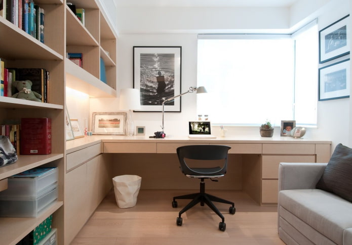 Письменный стол: фото, виды, материалы, дизайн, цвет, формы, расположение в комнате
