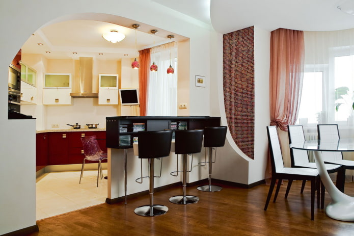 Барная стойка в гостиной: виды, формы, варианты расположения, цвета, материалы, дизайн