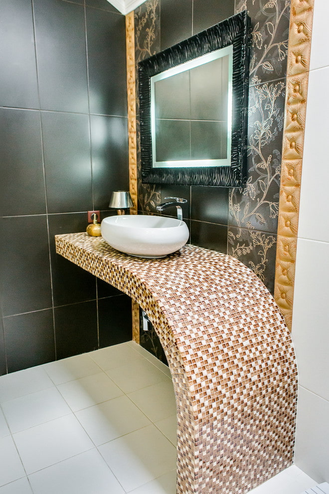 Мозаика в интерьере ванной комнаты: оформление, сочетания, варианты дизайна