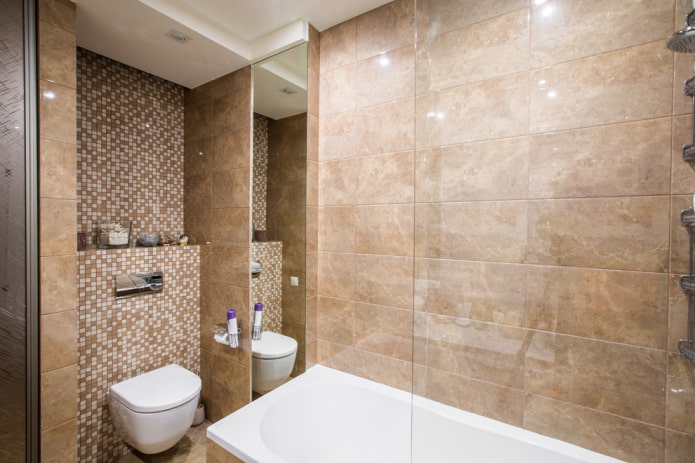 Мозаика в ванной: виды, материалы, цвета, формы, дизайн, выбор места отделки
