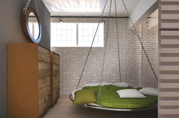 Подвесная кровать: виды, варианты крепления к потолку, формы, дизайн, идеи для улицы