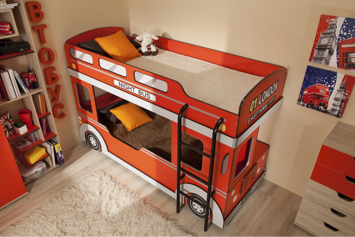 Двухъярусная кровать автобус мадагаскар