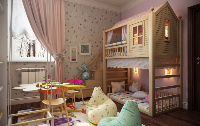 Детские двухъярусные кровати: фото в интерьере, виды, материалы, формы, цвета, дизайн