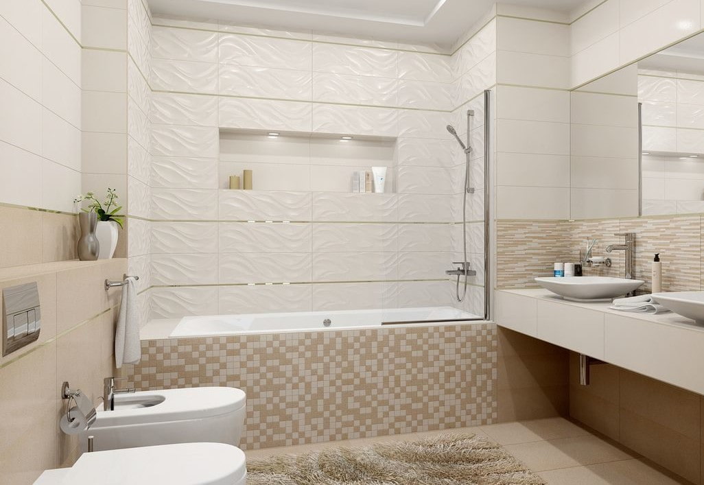 100+ идей дизайна отделки ванной комнаты плиткой