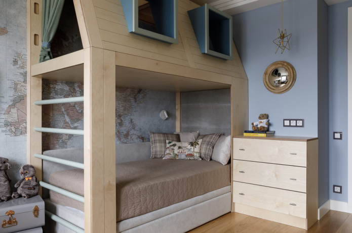 угловая кровать в виде домика в детской угловая кровать в виде домика в детской