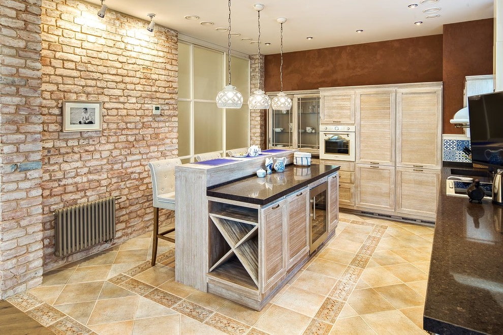 Плитка на кухне на полу дизайн в квартире реальные (41 фото)