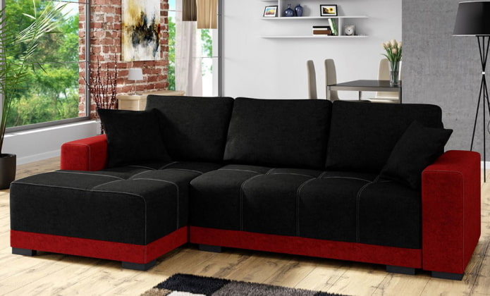 черно-красный диван
