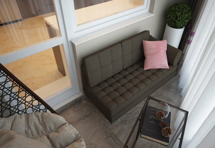 Маленький раскладной диван на балкон со спальным местом