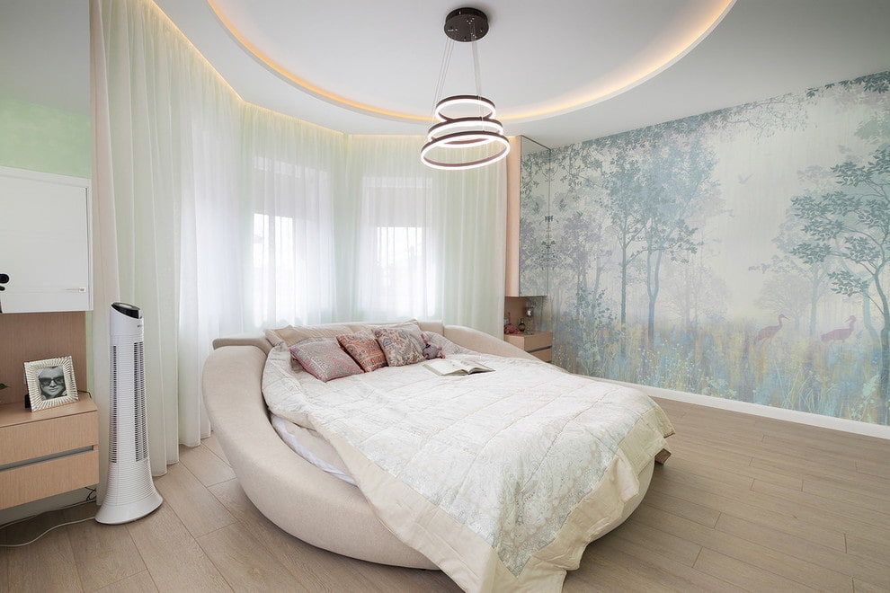Дизайн гостиной спальни с кроватью