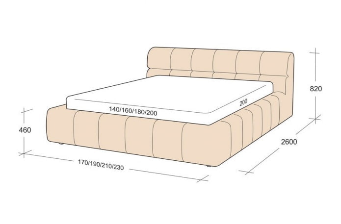 размеры двуспальной кровати