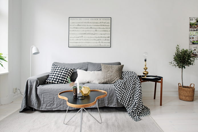 накидка на диван в скандинавском стиле