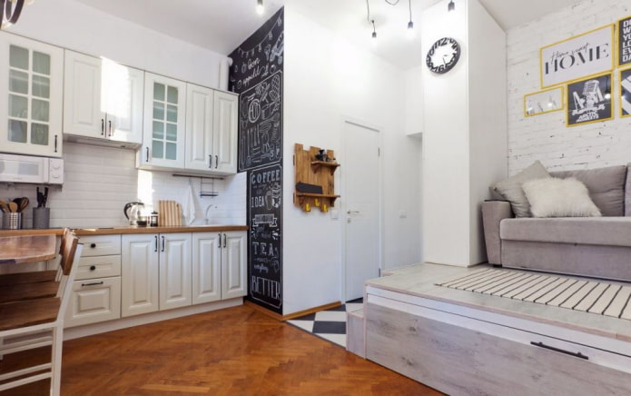 дизайн кухонной зоны в квартире-студии