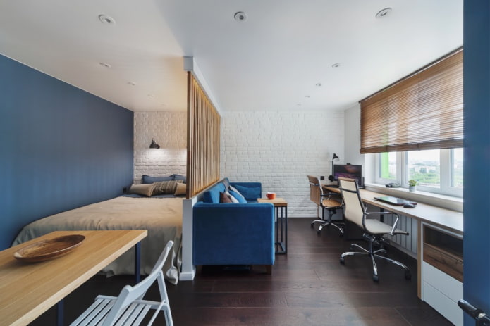 дизайн спальной зоны в интерьере квартиры-студии