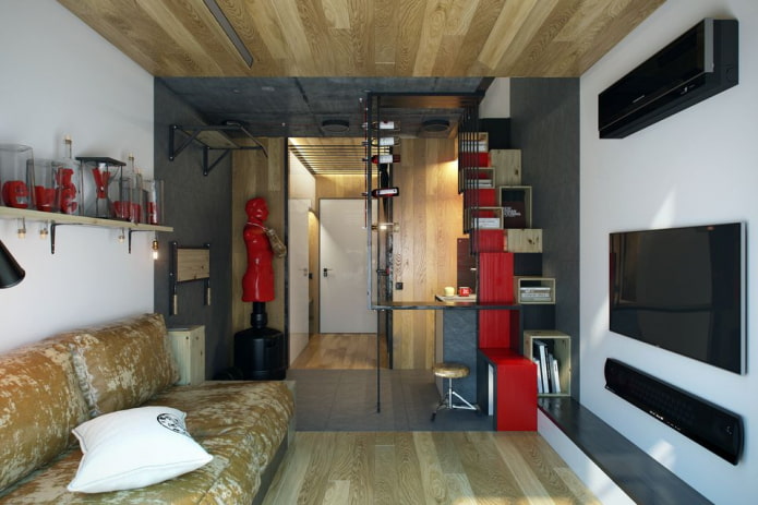 Дизайн интерьера маленькой квартиры-студии 18 кв. метров