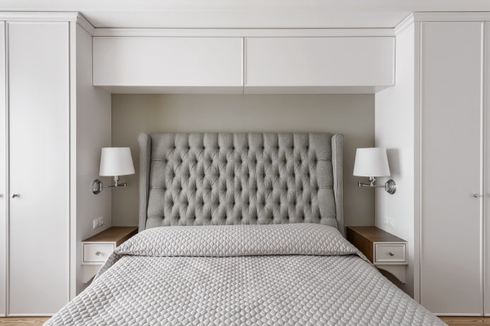 Полки над кроватью: дизайн, цвет, виды, материалы, варианты расположения