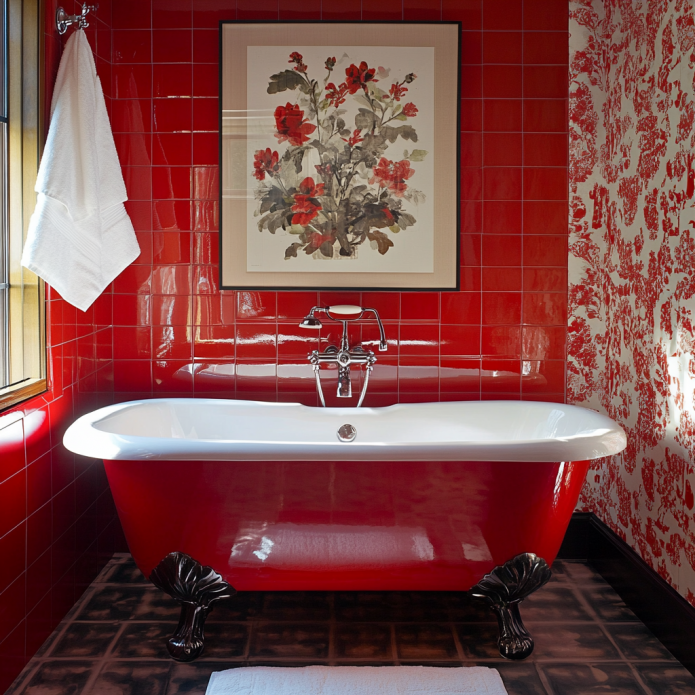 красная ванная красная ванная