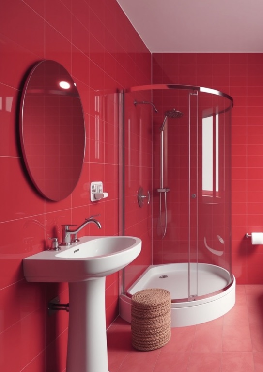 ванная в красных тонах ванная в красных тонах