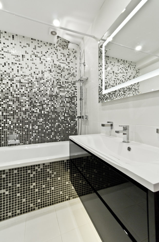 100 лучших идей дизайна: Черно - белая ванная комната на фото
