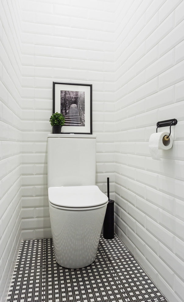 дизайн интерьера туалета в белых тонах