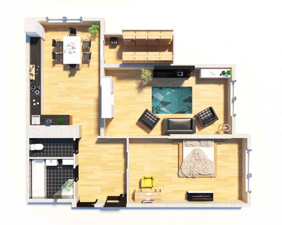 Dizajn stana je 60 četvornih metara. m. - ideje za uređenje 1,2,3,4-spavaće sobe i studija