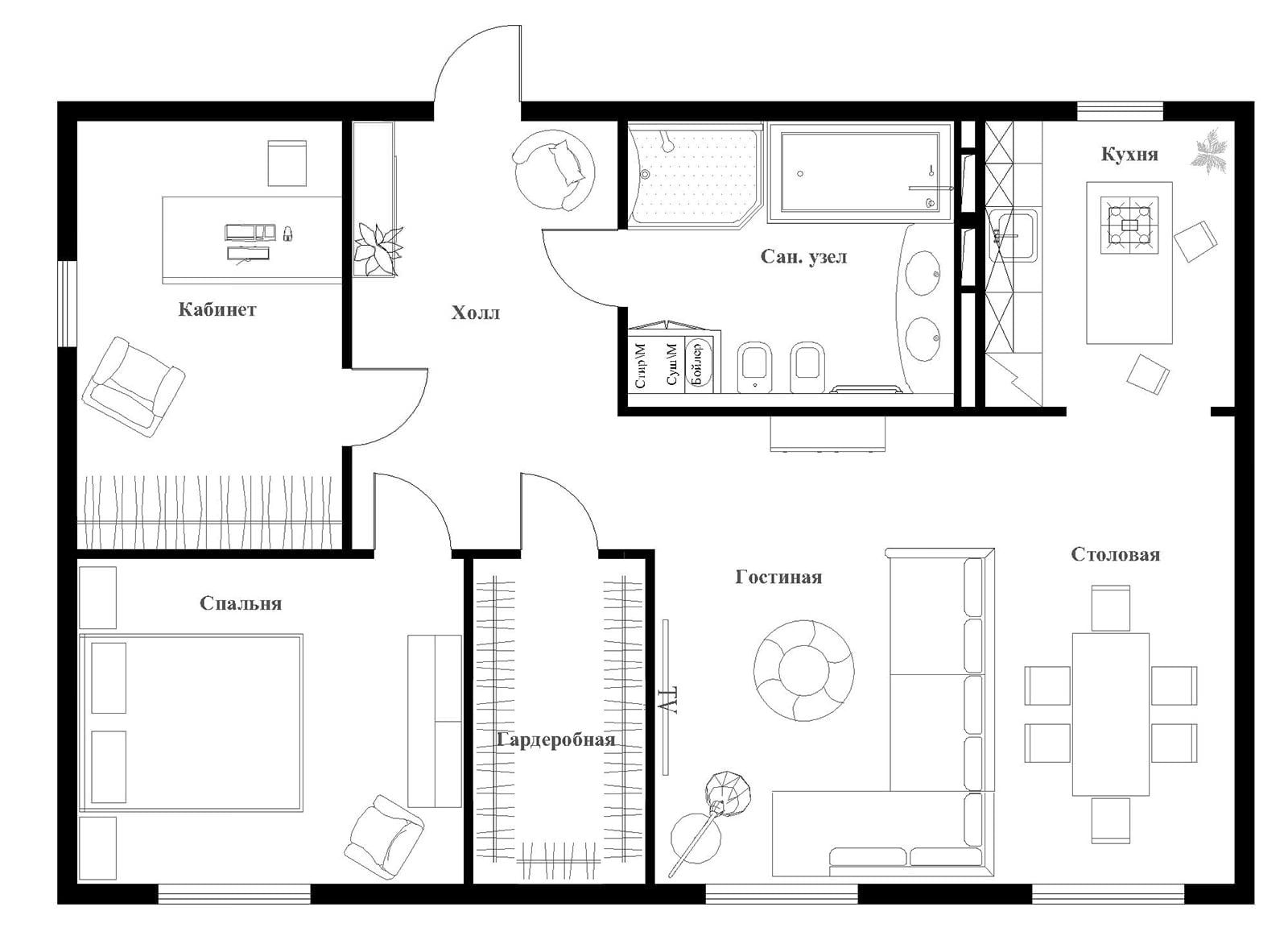 Дизайн проект трехкомнатной квартиры 100 кв.м фото