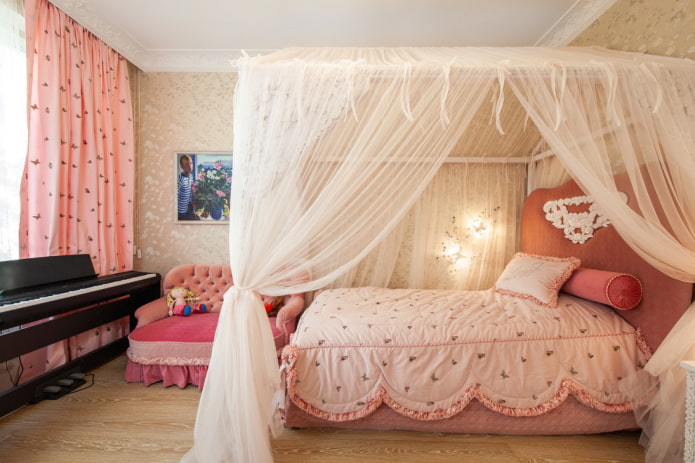 текстиль в интерьере спальни для девочки подростка