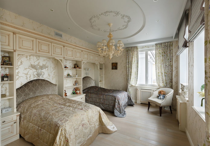 спальня для двух девочек в классическом стиле
