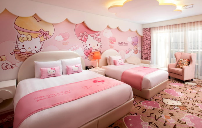 дизайн спальни для двух девочек