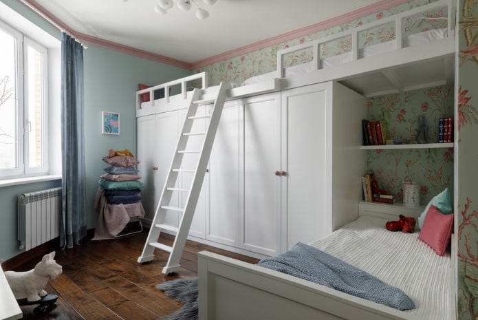 обустройство спальной комнаты для троих детей