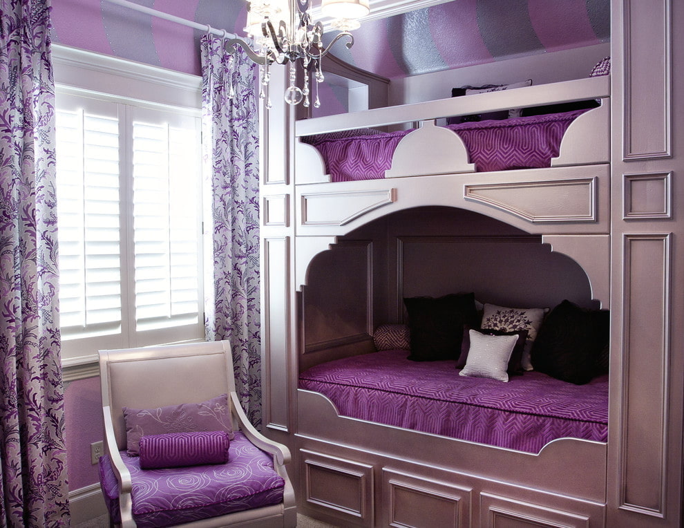 Сиреневая и фиолетовая детская комната: 40+ фото, идеи дизайна