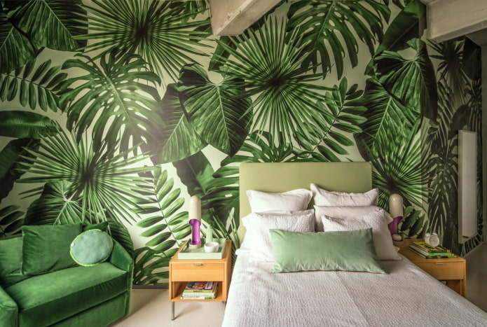 Спальня в зеленых тонах и ее преимущества