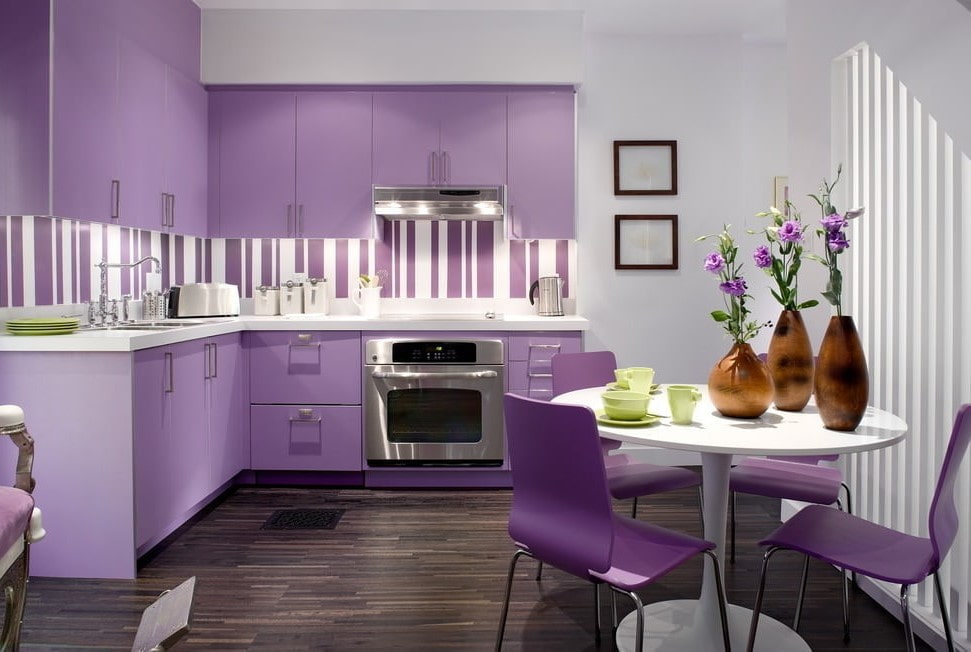 Кухня цвета баклажан: 30+ реальных фото примеров