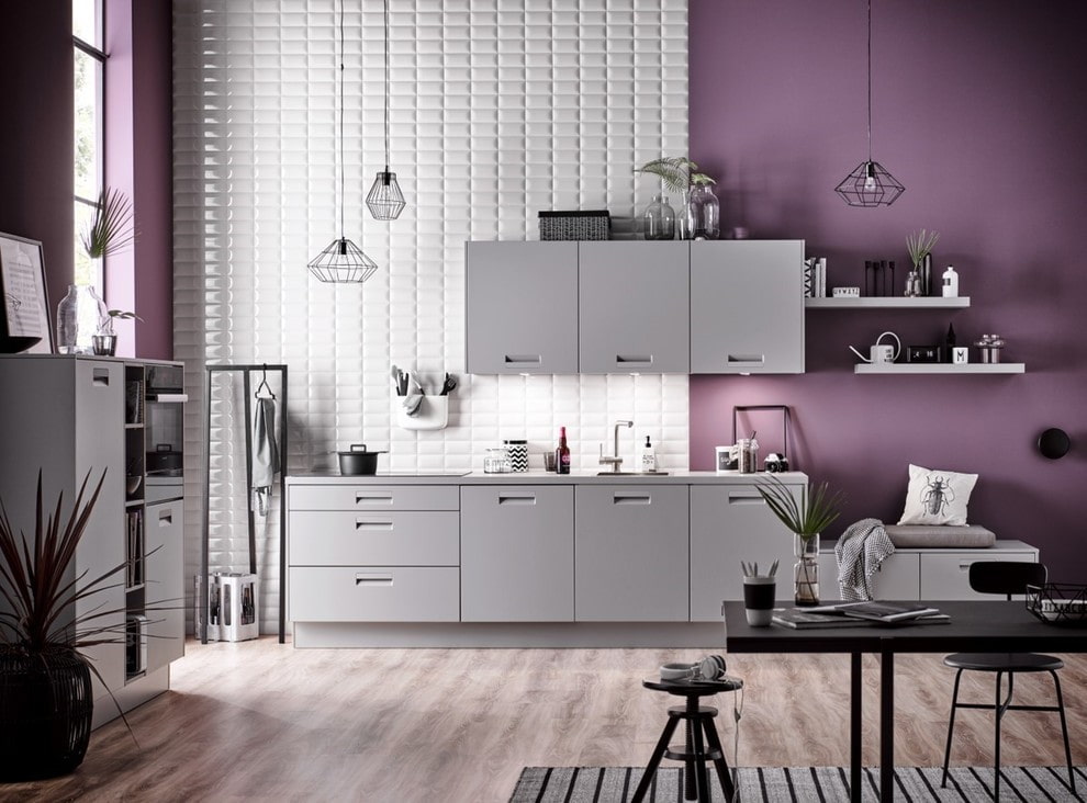 Кухни в фиолетовых цветах — 20 фото