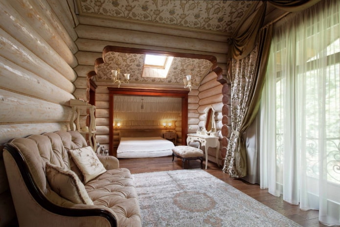 спальня в деревянном доме