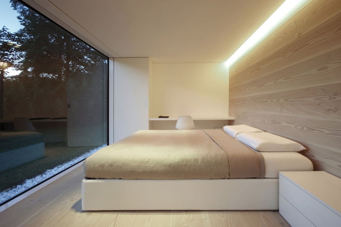 отделка спальни в минималистичной стилистике