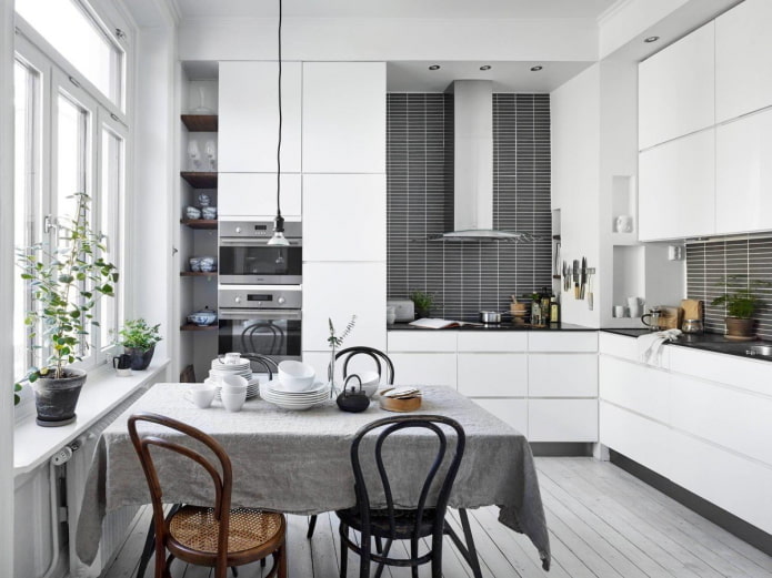 кухня в форме угла в скандинавском стиле