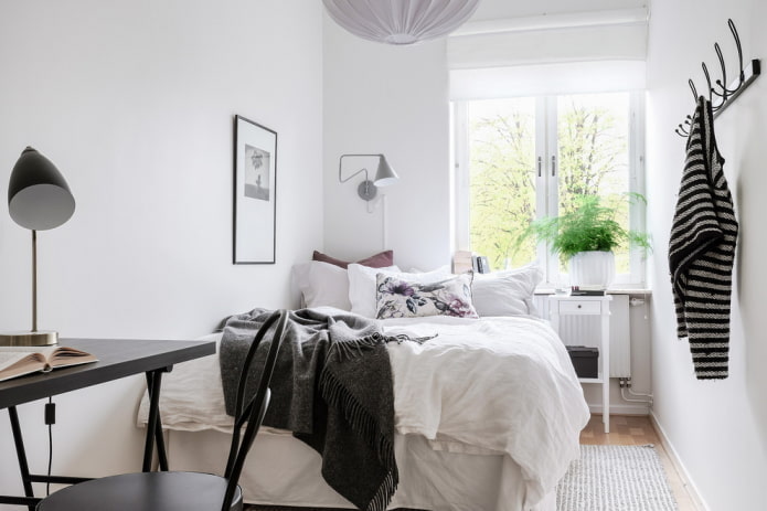 меленькая спальня в скандинавской стилистике