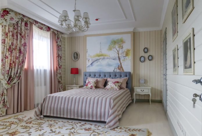 отделка спальни в прованском стиле