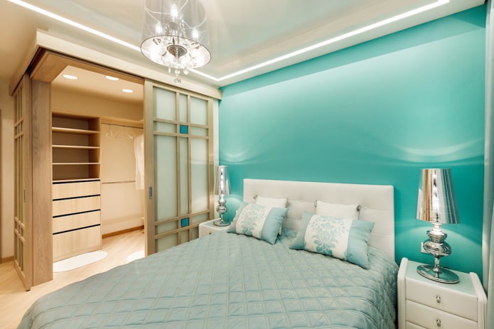 Дизайн спальни с гардеробной в изголовье кровати Дизайн Спальни С Угловой Гардеробной