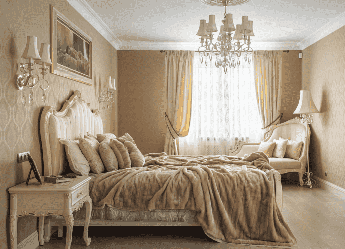 Дизайн спальни в бежевых тонах современном стиле