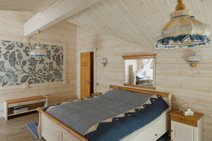 цветовое оформление спальни в деревенском стиле кантри