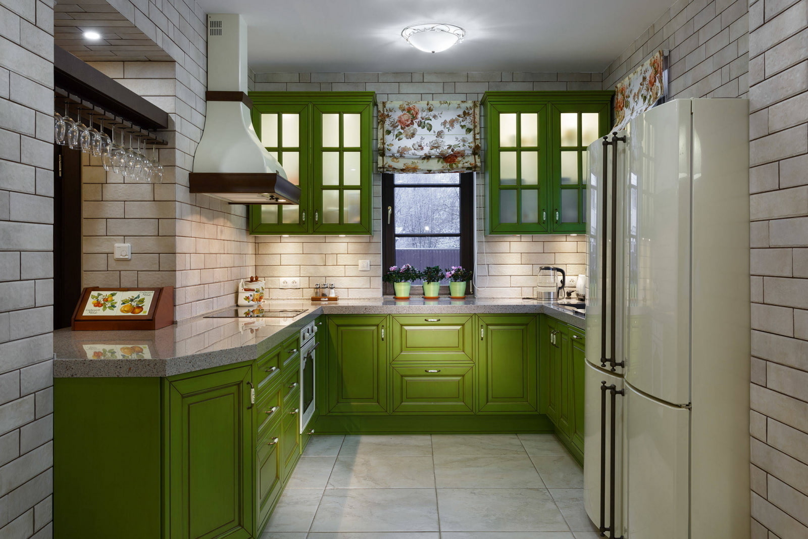 Бело зеленая кухня (58 фото)