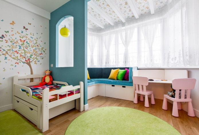 Дизайн детской комнаты зонирование