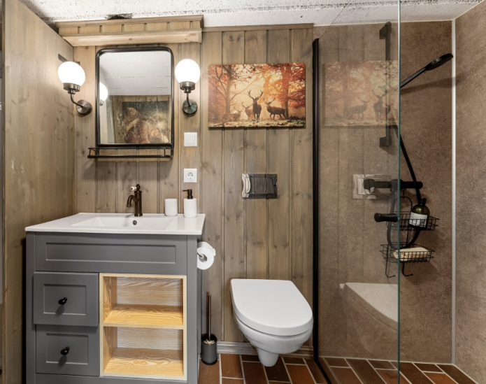 ванная в стиле рустик