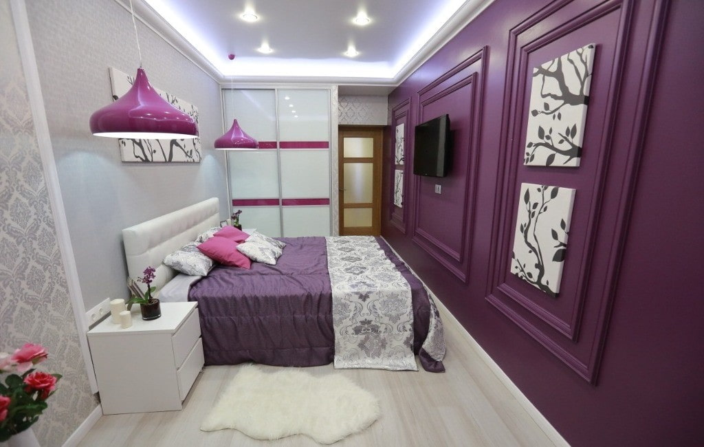 Фиолетовая спальня (97 фото): стили, особенности, сочетания и способы оформления