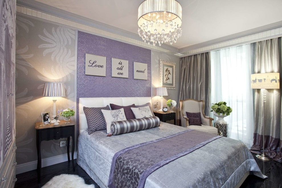 Спальня в фиолетовом цвете (57 фото)