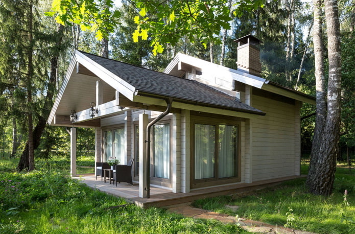 «Эпсилон» - проект одноэтажного дома с террасой, в скандинавском стиле - технические характеристики